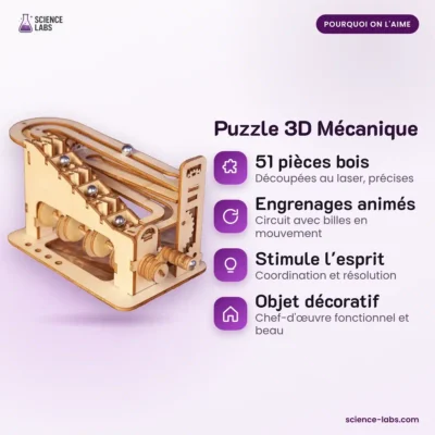 Mechanisches 3D Holzpuzzle Kugelbahn Bild 3