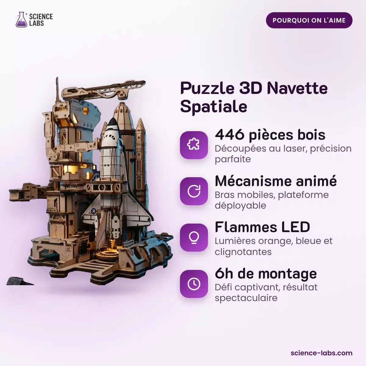 3D Holzpuzzle Space Shuttle Bild 3