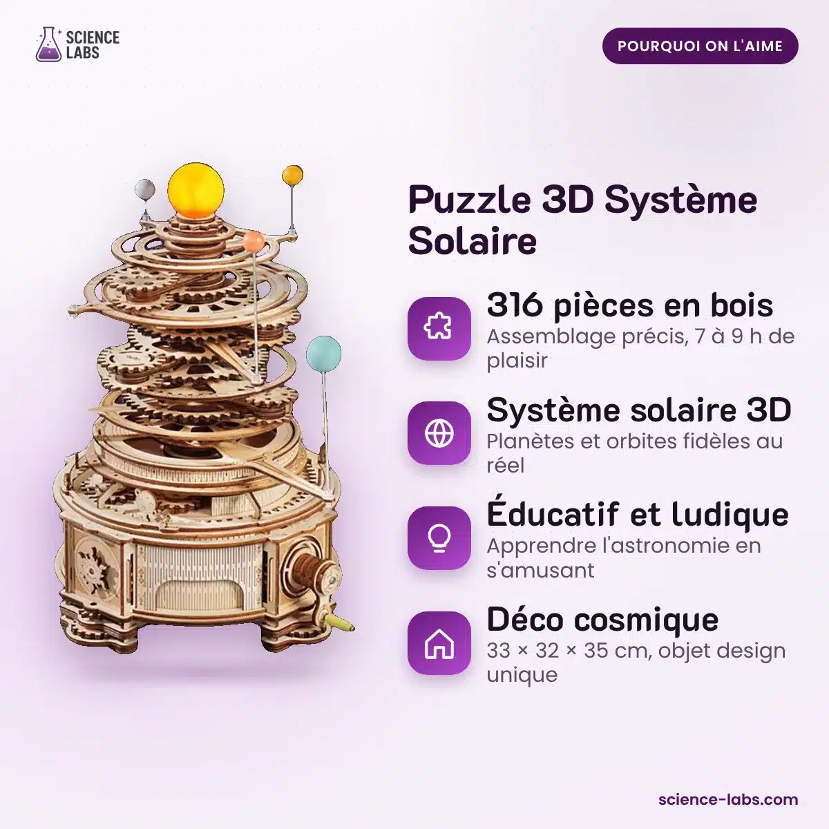3D Holzpuzzle Sonnensystem Bild 3