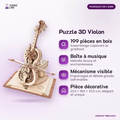 3D Holzpuzzle Geige Spieluhr Bild 3