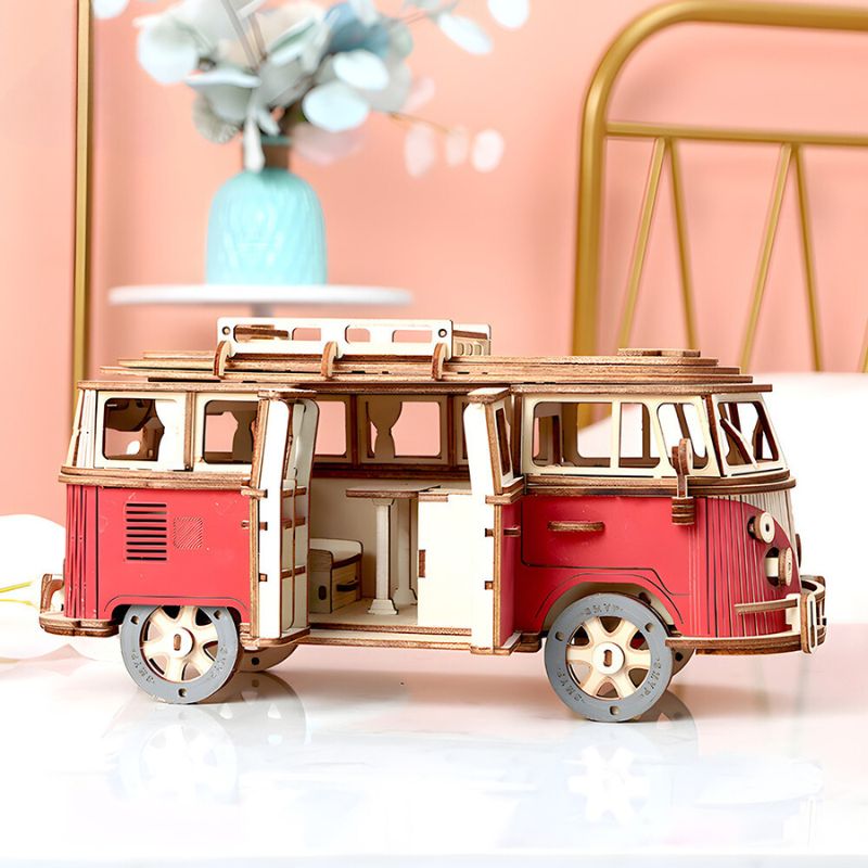 3D Holzpuzzle Auto Retro Bus Bild 5