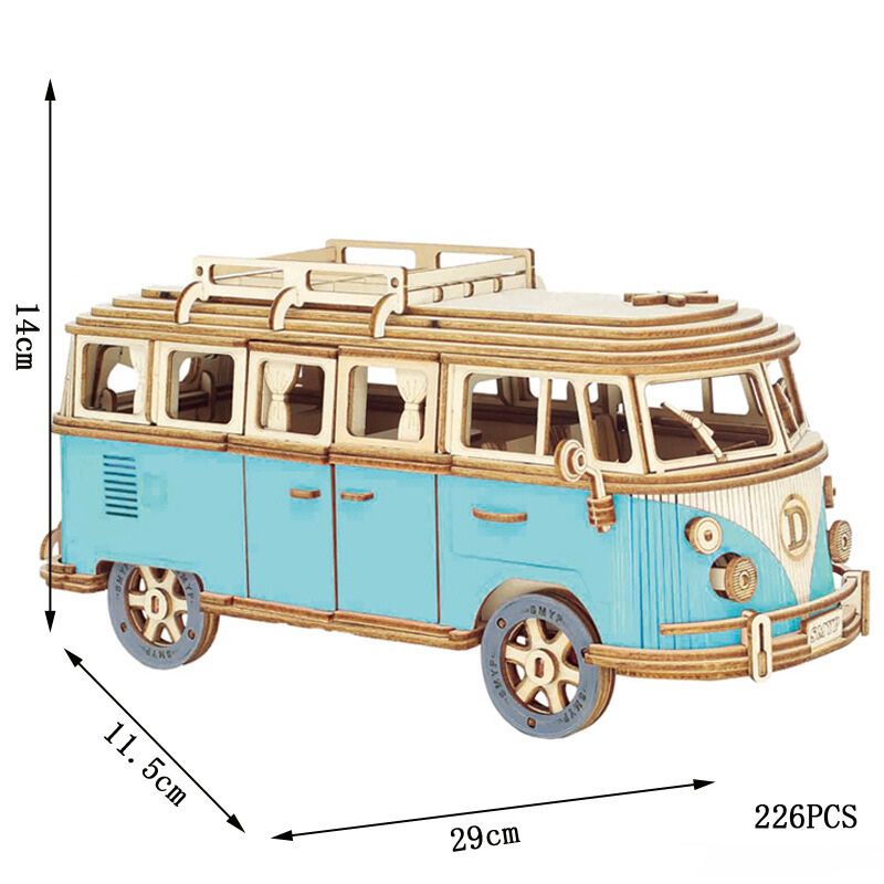 3D Holzpuzzle Auto Retro Bus Bild 6