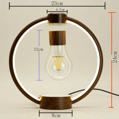 Ringlampe mit schwebender Glühbirne