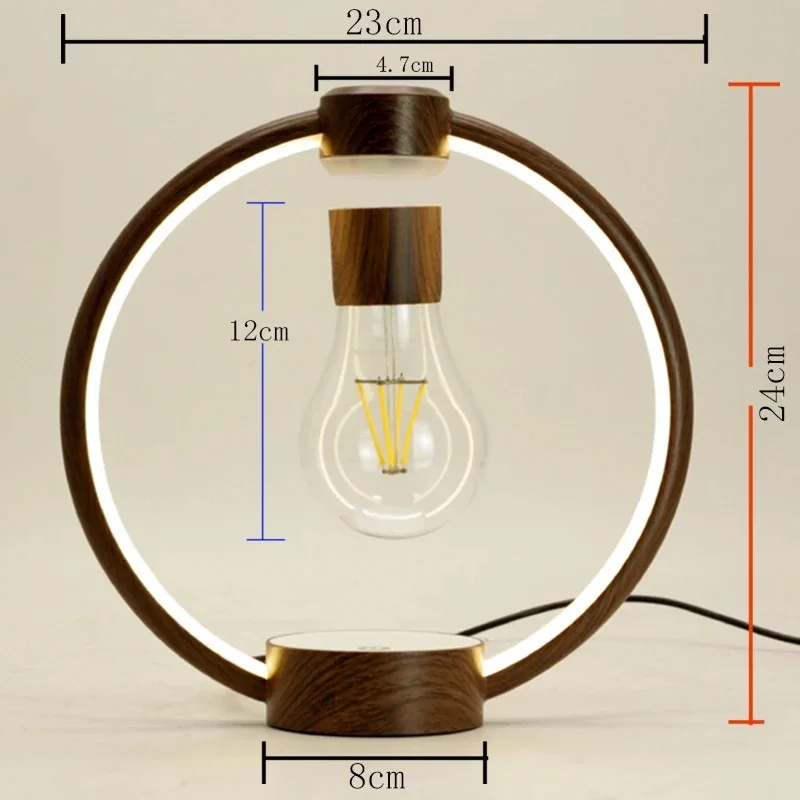 Ringlampe mit schwebender Glühbirne