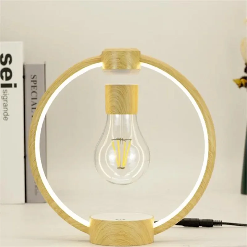 Ringlampe mit schwebender Glühbirne