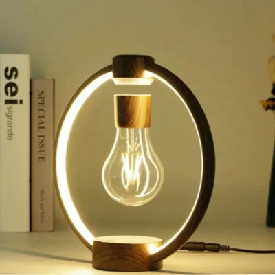 Ringlampe mit schwebender Glühbirne