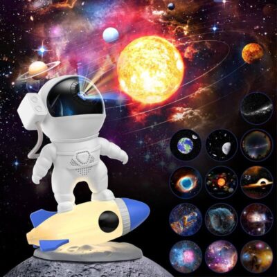 Astronaut Galaxy Projektor auf Rakete