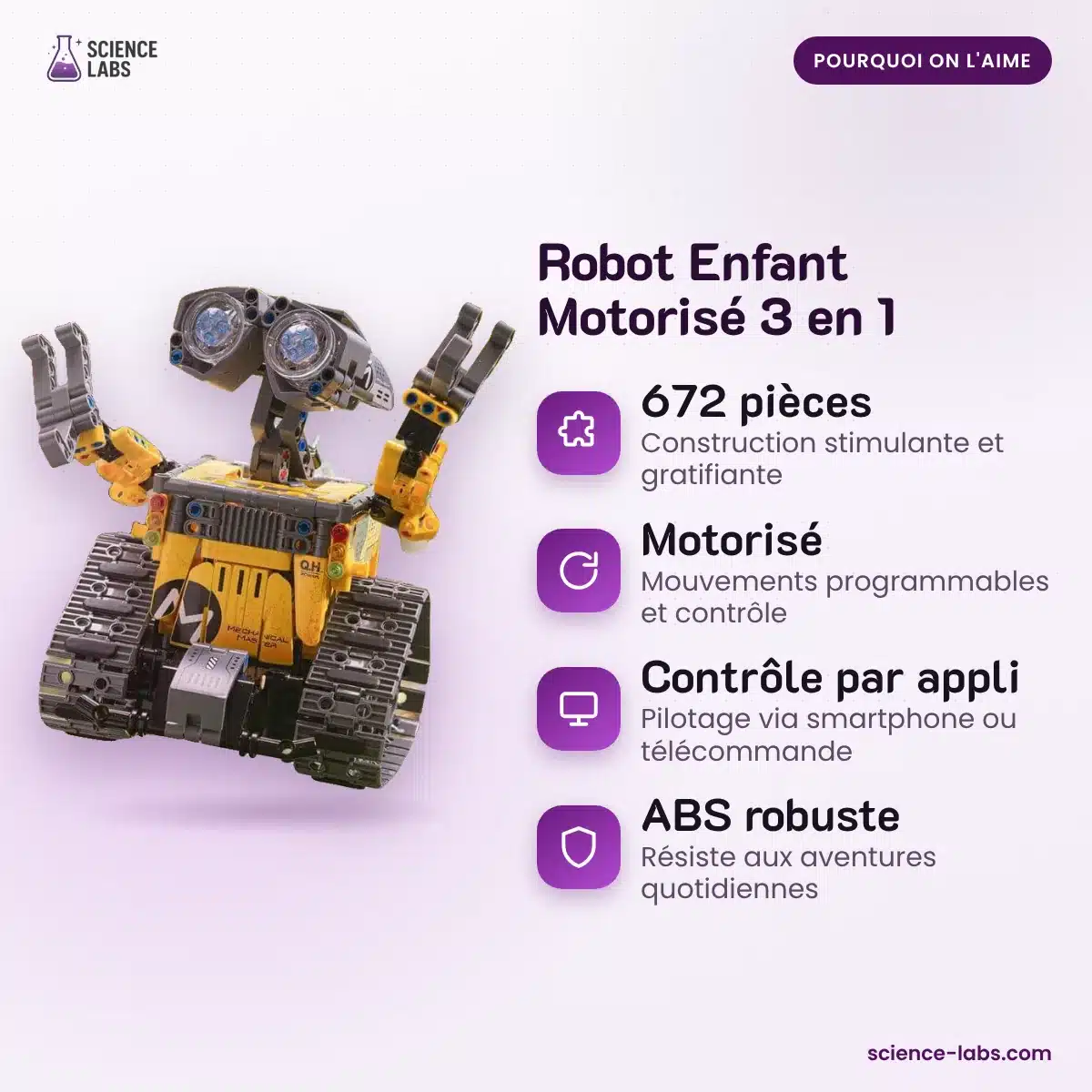 Motorisierter Roboter Bausatz 3 in 1 Bild 3
