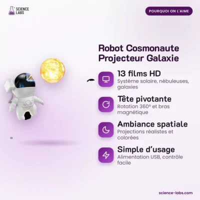 Astronaut Galaxy Projektor auf Rakete Bild 3