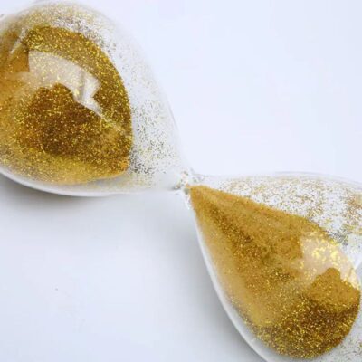 Glitzer Sanduhr Gold Bild 2