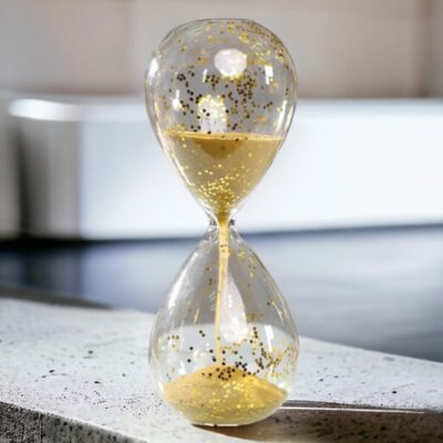 Glitzer Sanduhr Gold
