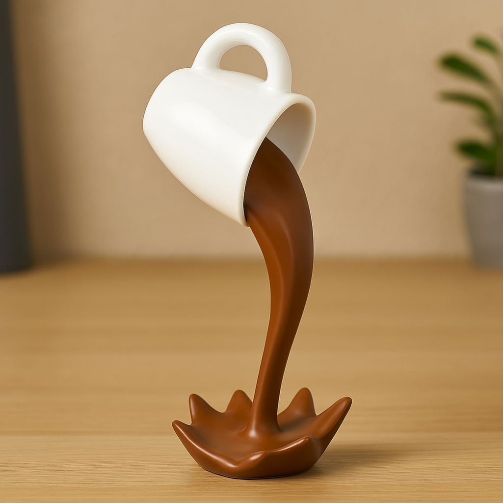 Schwebende Kaffeetasse Skulptur