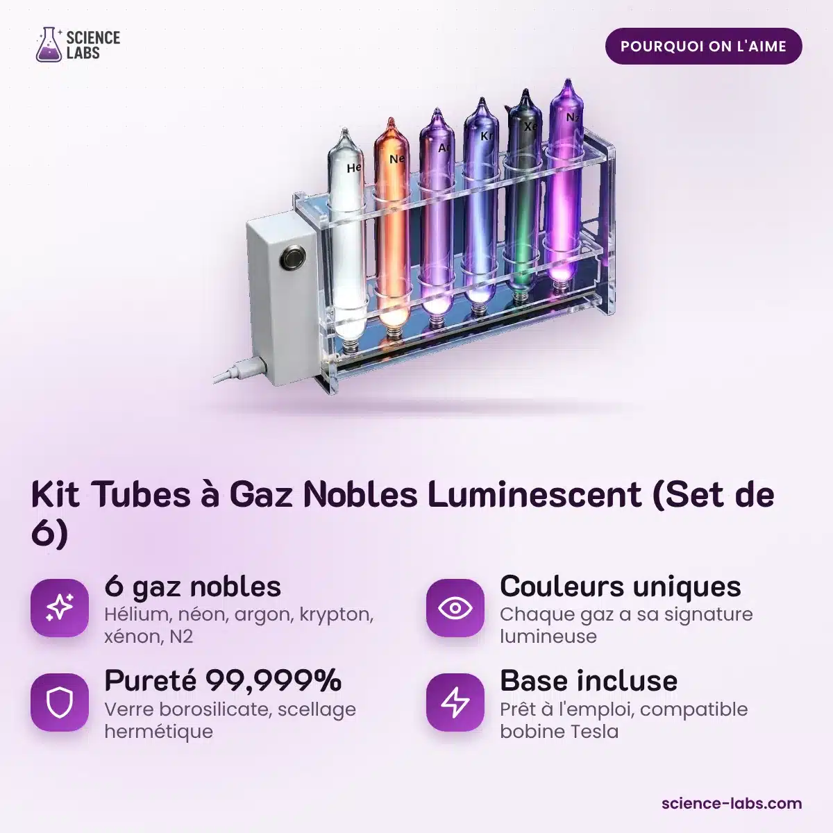 Leuchtende Edelgasröhren 6er Set Bild 3