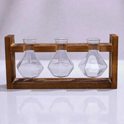 Becherglas Vase Holzständer 3er Set Bild 6
